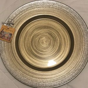 Turkish Large Gold Metallic/Glitter Severing Plate